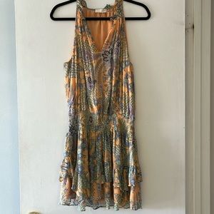 Ramy Brook silk coral peach dress size medium